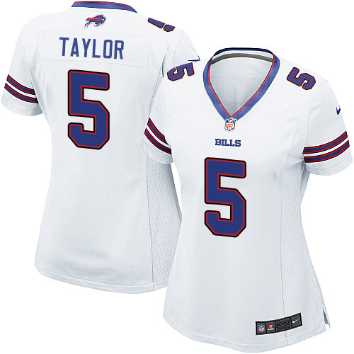 Women's Game Tyrod Taylor Nike Jersey White Road - #5 NFL Buffalo Bills